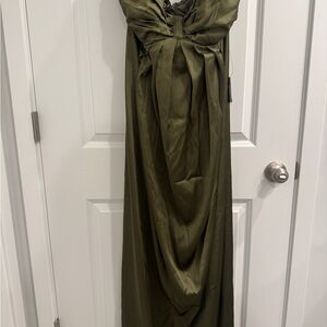 Lulu's Strapless Olive Green Dress